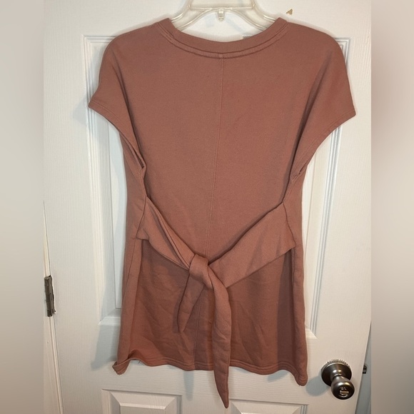 Athleta Embrace Tie Waist Short Sleeve Sweatshirt Dress - Picture 3 of 8